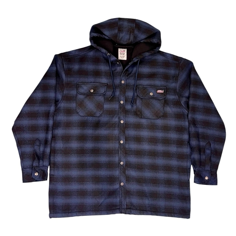 Dickies Blue Plaid Hooded Warm jacket coat Size XL